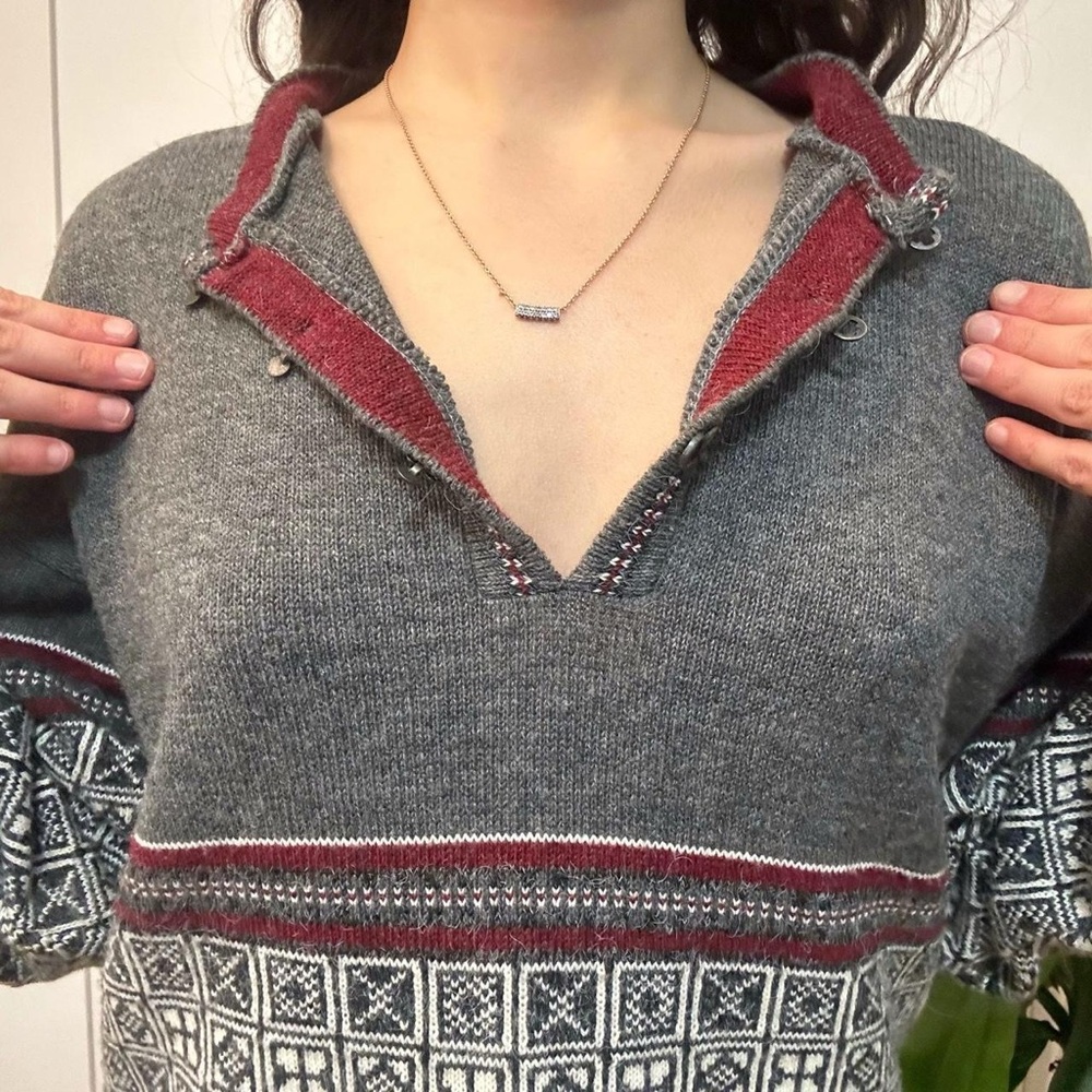 Grunge Granny Wool Blend Sweater, Size Medium - Picture 3 of 8